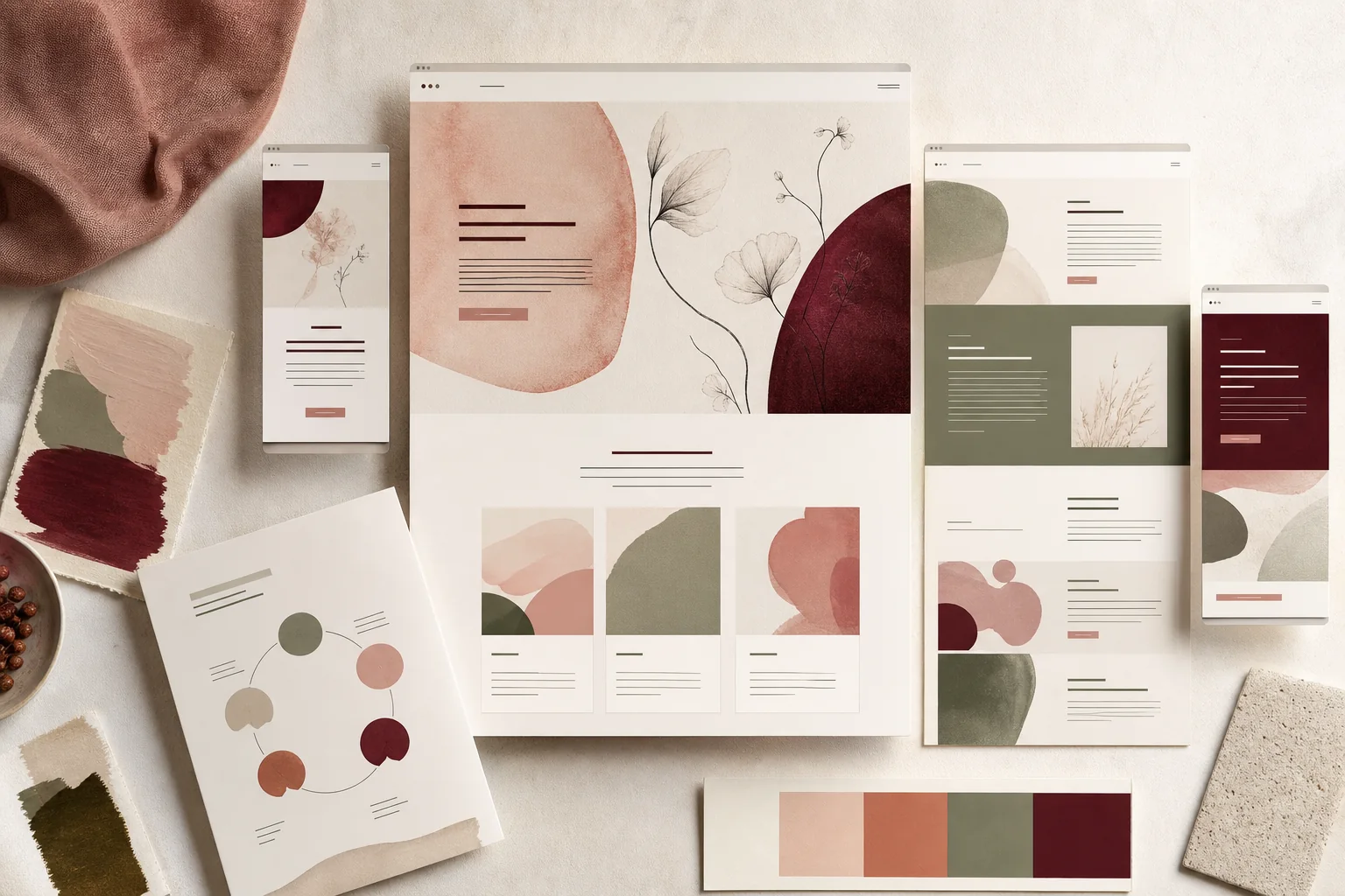 Concept presentation of a warm editorial website system for emotional communication