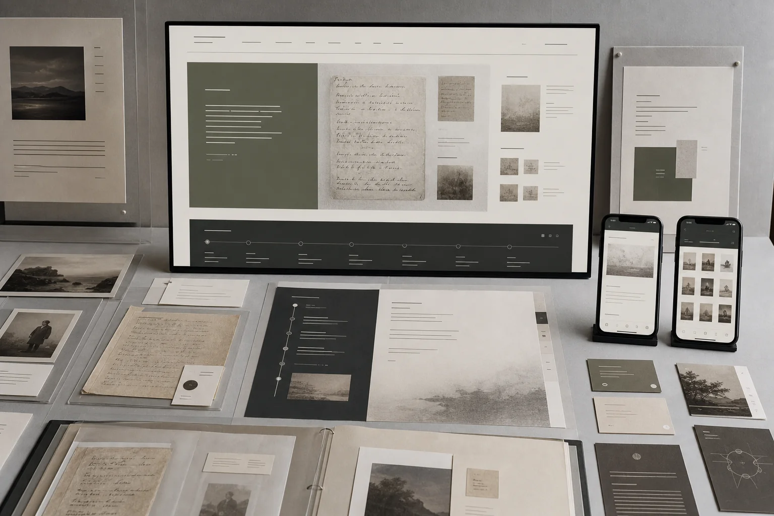 Concept presentation of a quiet digital literary archive website